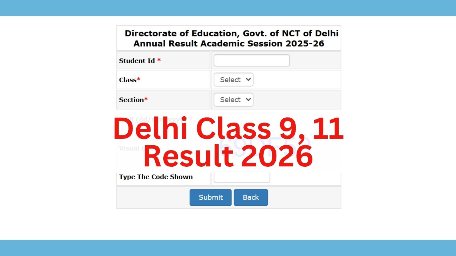 DoE Result 2026: Delhi Class 9th, 11th results 2026 at edudel.nic.in