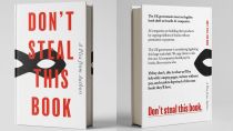 The book cover of 'Don't Steal This Book' that contains the names of 10,000 authors.