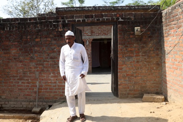 Tariq Khan in front of the house where namaz was offered