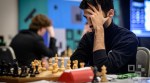 World Champion D Gukesh in action against Aravindh Chithambaram at the Prague International Chess Festival. (Photo: Petr Vrabec via Prague International Chess Festival.)