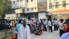 relatives outside mortuary