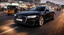 According to the police complaint, as the two reached the main road outside the hospital, a speeding Audi struck the woman while she was crossing the road.