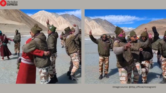ITBP Holi celebration Pangong Lake