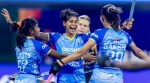 Ishika (C) is a newcomer in India’s senior women’s squad. Credit: Hockey India