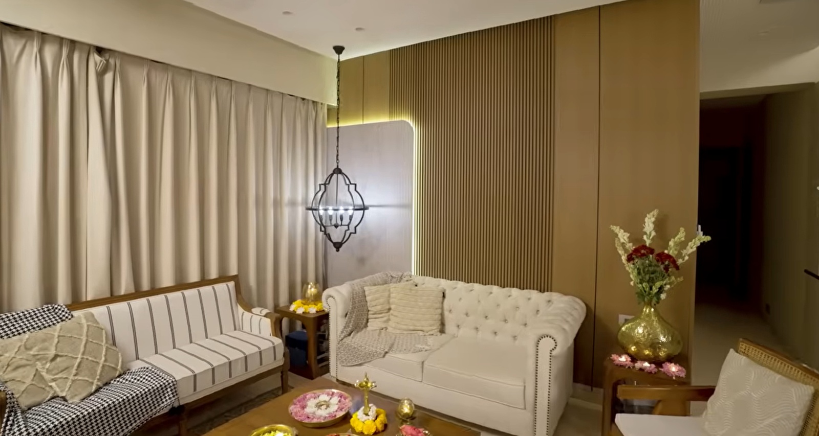 To enhance the visual appeal, the wall was further elevated with sleek, integrated LED strip lighting