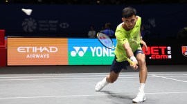 Lakshya Sen upset top seed, world no 1 and the defending champion Shi Yu Qi to advance at the All England Open Badminton Championships 2026. (PHOTO: Badminton Photo)