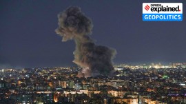 Smoke rises from Israeli airstrikes that struck a building housing Al-Manar channel studios in Dahiyeh, a southern suburb of Beirut, Lebanon, early on Tuesday, March 3, 2026.