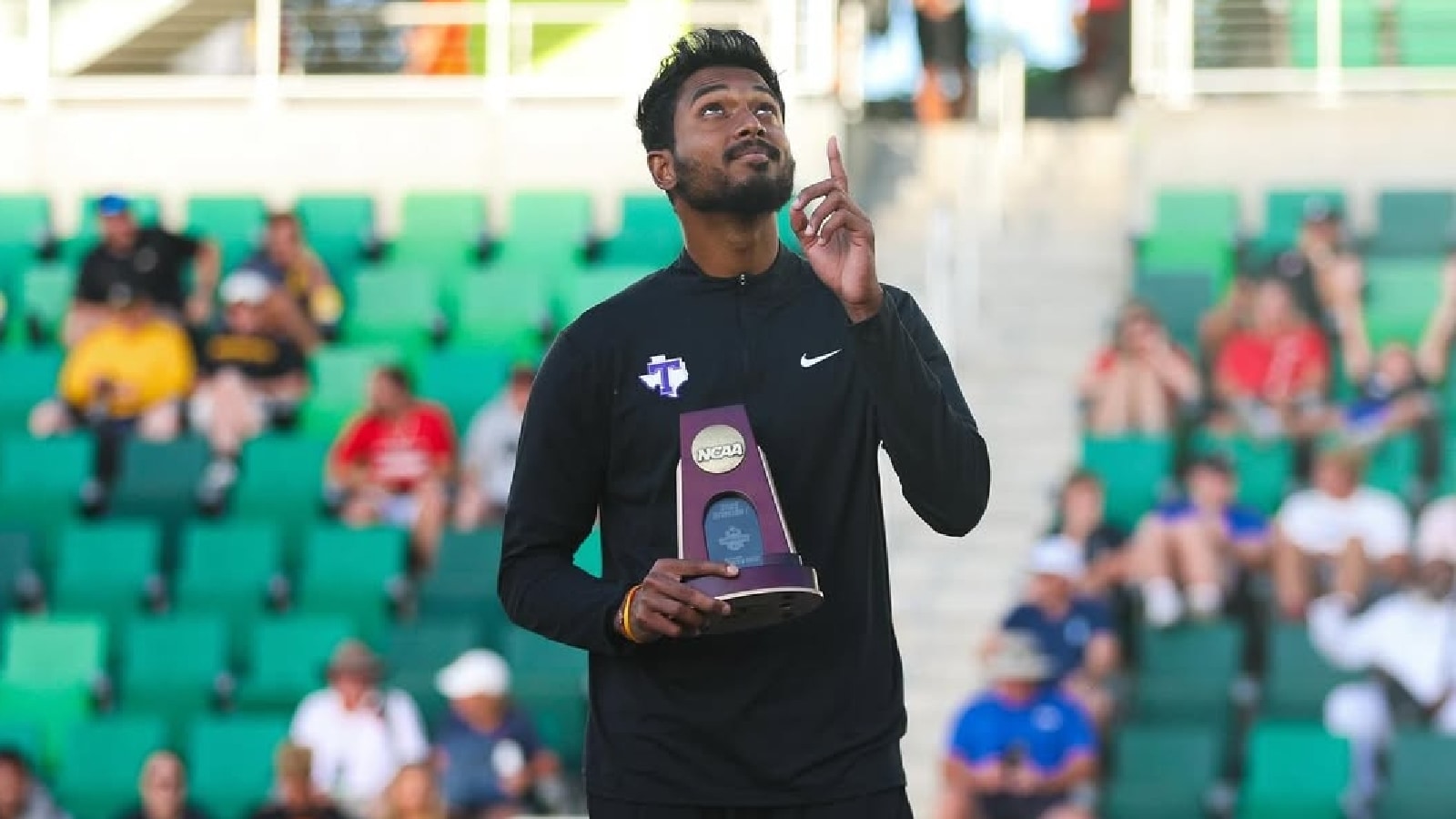 For the mother he lost, long jumper Lokesh Sathyanathan leaps to NCAA title in USA