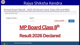 MP Board Results 2026 Declared