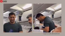 MS Dhoni viral flight video