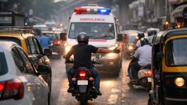 Mumbai biker clears way for ambulance