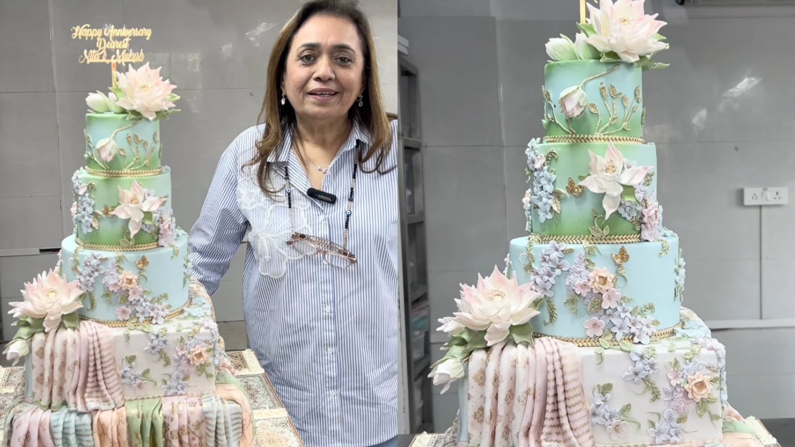 A look at the 41st anniversary surprise for Nita and Mukesh Ambani: 5-tier artistic cake inspired by ‘Swadesh’