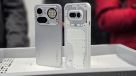 The Nothing Phone (4a) (left) alongside the Nothing Phone (4a) Pro (right).
