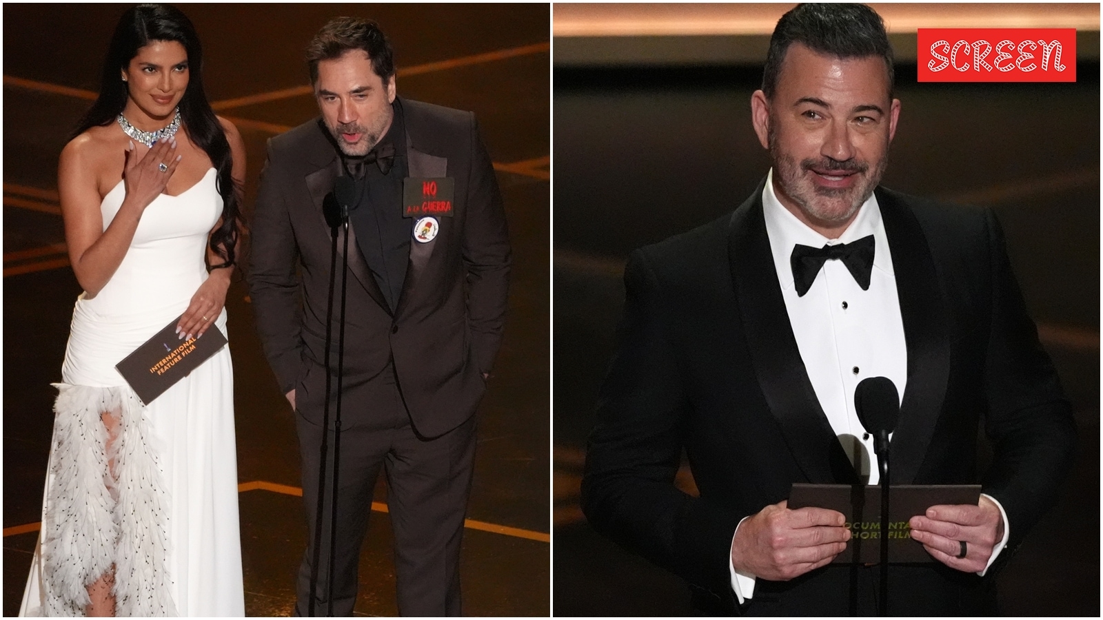 ‘No to war’: Javier Bardem’s viral Palestine plea with Priyanka Chopra by his side; Jimmy Kimmel’s digs at Donald Trump dominate a politically charged Oscars 2026