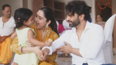 Rahul Vaidya and Disha Parmar perform Griha Pravesh at their new Mumbai home