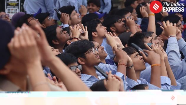 Chandigarh witnessed a large turnout as crowds gathered around Sukhna Lake for the much anticipated airshow by the Indian Air Force’s Surya Kiran Aerobatic Team