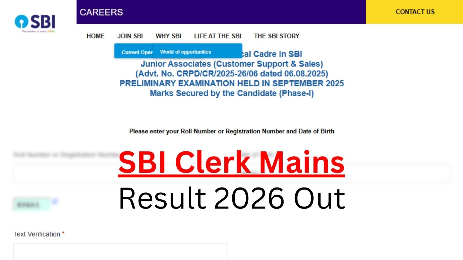 SBI Clerk Mains Scorecards 2026: Candidates’ response sheet at sbi.bank.in