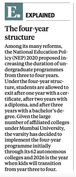 Mumbai colleges, Mumbai colleges adding fourth year to UG programme, Mumbai colleges UG programme, Mumbai colleges UG programme fourth year, Mumbai colleges UG programme fourth year added, Mumbai news, Maharashtra news, Indian express, current affairs