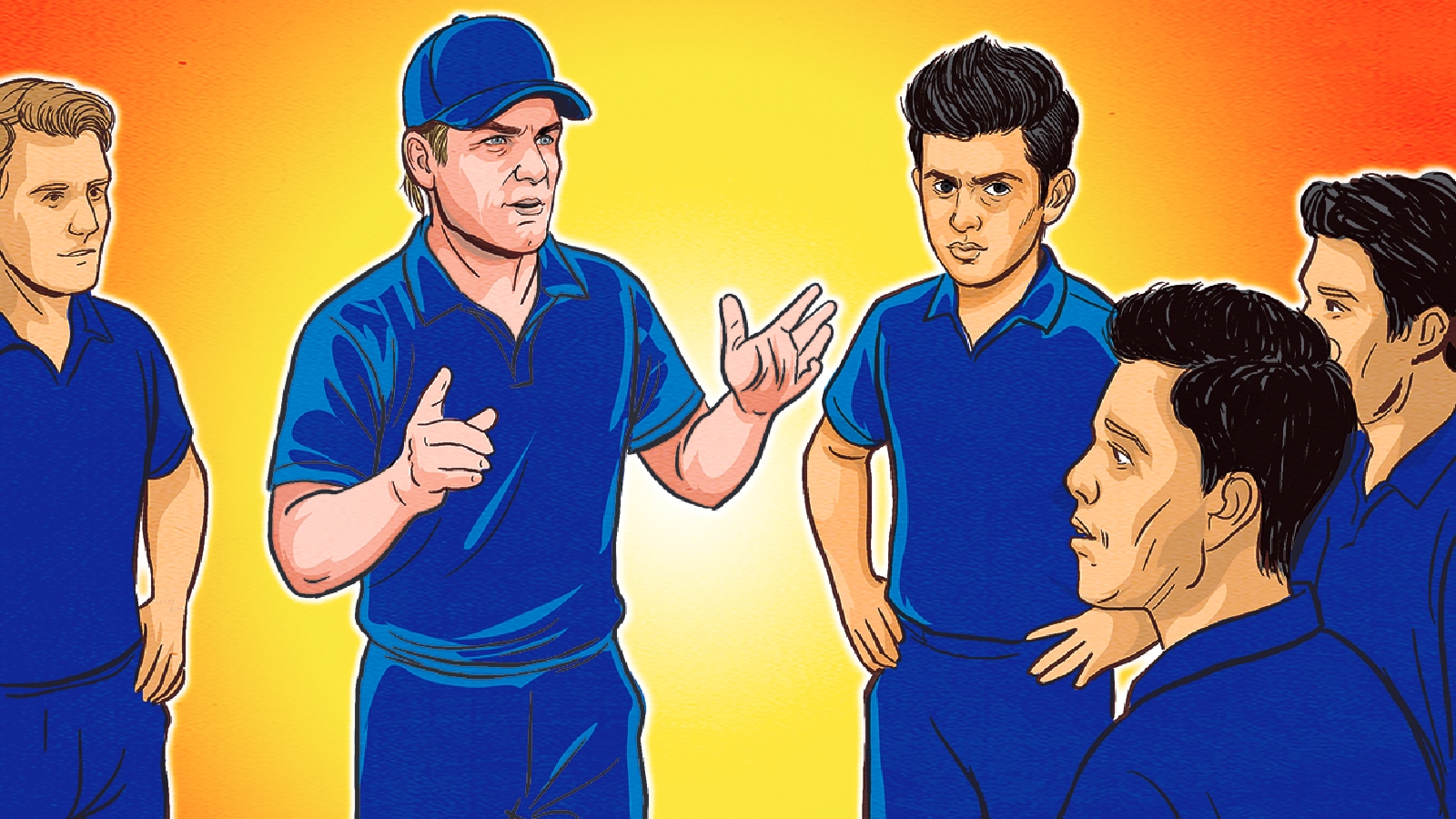 Shane Warne’s rallying cry -- find a way -- to motivate the Rajasthan Royals players, would become the name of Taruwar’s YouTube channel. (Illustration: Suvajit Dey)