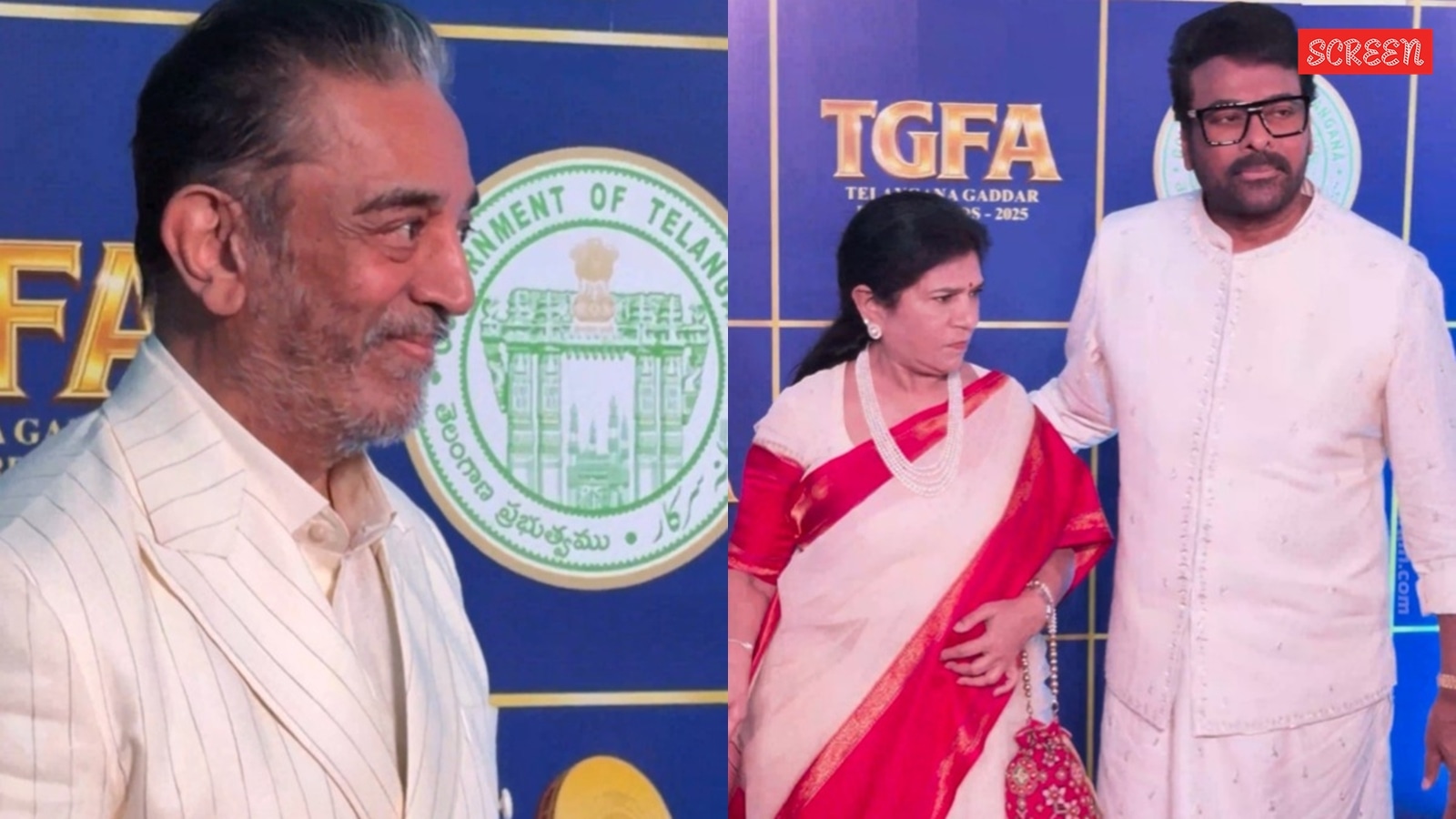 Chiranjeevi, Nagarjuna, Kamal Haasan add star power to the Telangana Gaddar Film Awards 2025, watch videos