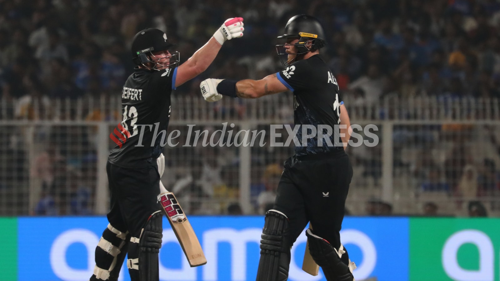 Finn Allen and Tim Seifert are an identical pair. Both are well-muscled with broad shoulders and oak-like forearms. (Express photo by Partha Paul)