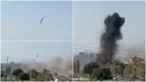 The missile, which appears to be a US-launched Tomahawk, striking the Tehran school (X@Easybakeovensz | Trevor Ball of Bellingcat)