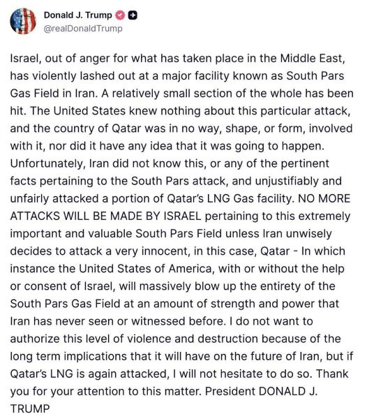 TruthSocial Iran Qatar