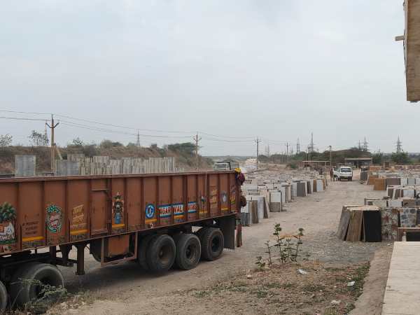 Tiles laid out outside a factory in Morbi. (Express Photo) 