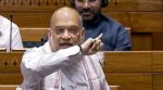 Union Home Minister Amit Shah speaks in the Lok Sabha during the second part of Budget session of Parliament