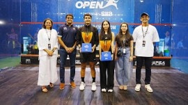 Abhay Singh (L) and Anahat Singh clinched the men's and women's titles at the Indian Open. (PSA)