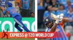 Two of India's gamechangers against England in the T20 World Cup semi-final, Axar Patel (left), and Sanju Samson, in action at Mumbai's Wankhede Stadium. (Express photo by Narendra Vaskar)