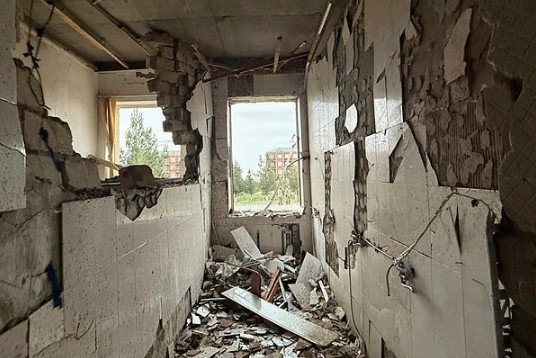 This image shows damages of a school in Julfa following, what Azerbaijan's Foreign Ministry says was a drone attack carried out by Iran, on its exclave of Nakhchivan, Azerbaijan