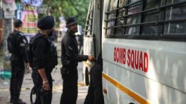 The Delhi Police, along with officials from the fire department, the Bomb Detection Team, the Bomb Disposal Squad, and the Dog Squad, conducted the checks.