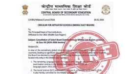 CBSE clarifies it take on circular claiming cancellation of board exams 2026 in Middle East Region