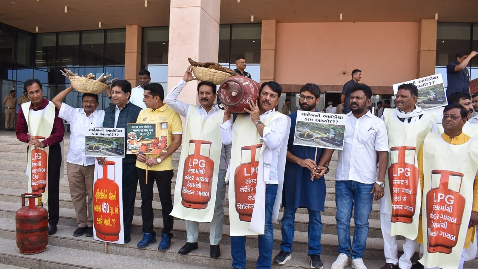 Congress MLAs protest gas shortage: ‘Those in every household running from pillar to post for LPG cylinders’