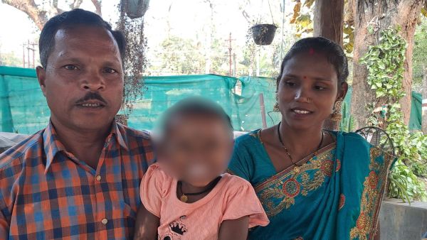 Dinesh Modiyam with his wife and daughter