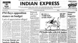 This is the front page of The Indian Express published on March 06, 1986.
