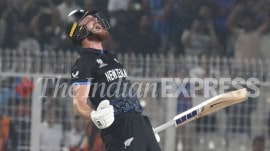 Finn Allen, the swashbuckling right-hander underlined the importance of the pre-tournament India series. (Express Photo by Partha Paul)