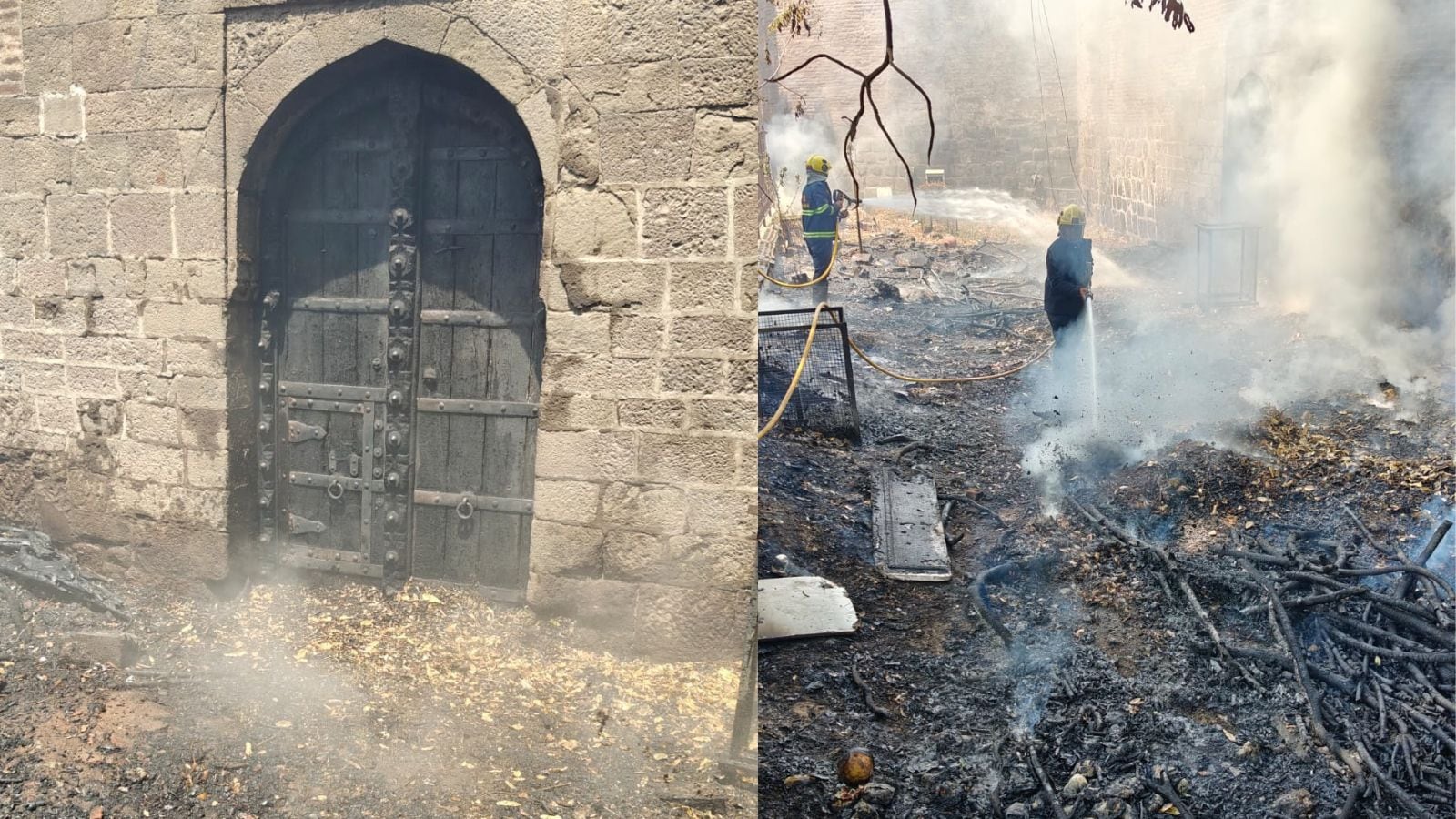 Fire breaks out near historic Shaniwar Wada in Pune, causes minor damage to ‘Narayan Darwaja’