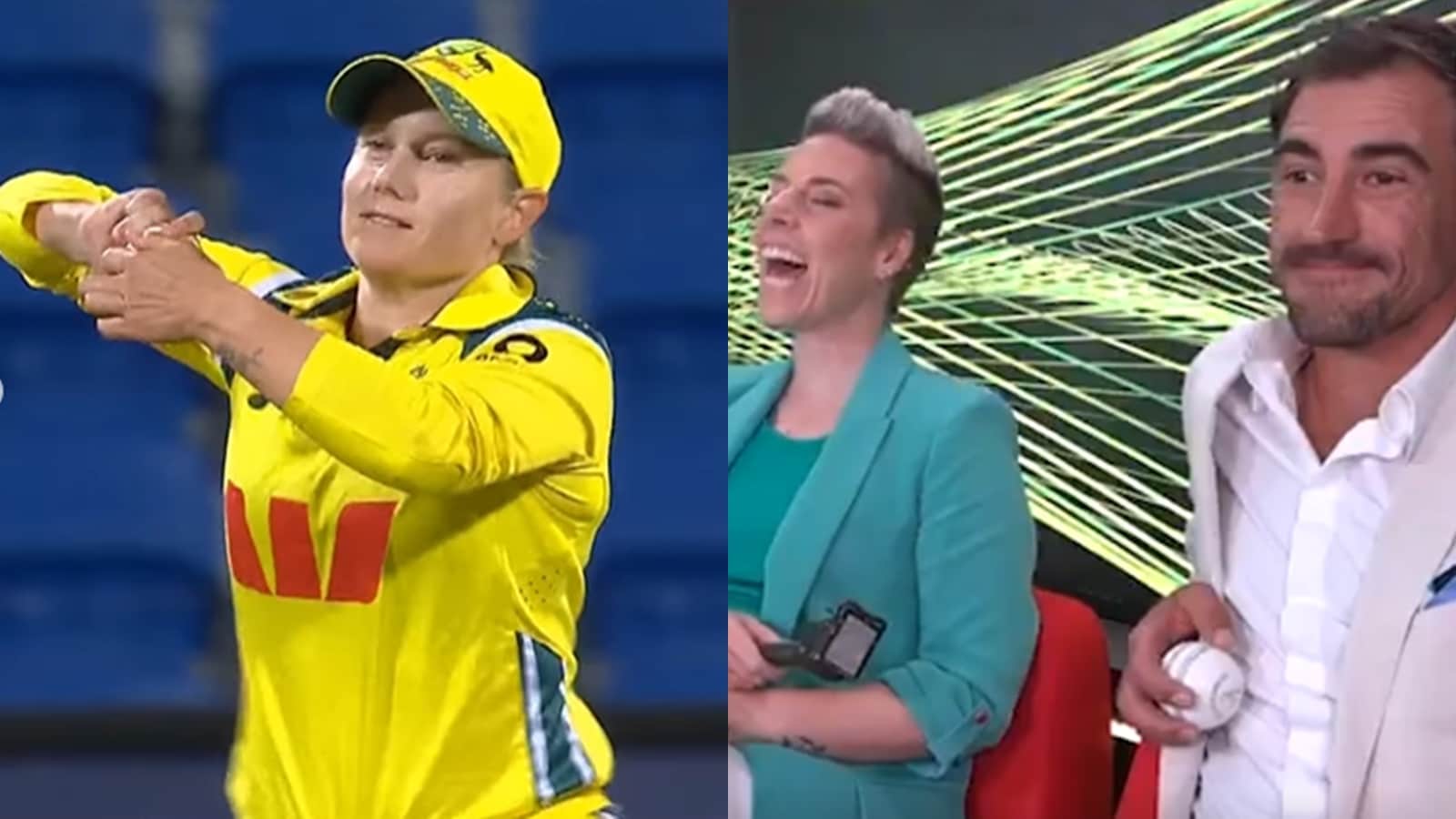 ‘Not that easy is it’: Mitchell Starc’s hilarious reaction as Alyssa Healy makes her bowling debut in her last ODI