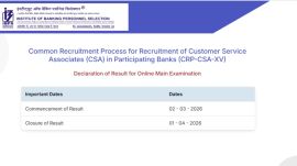IBPS Clerk Main Results Declared 2026: