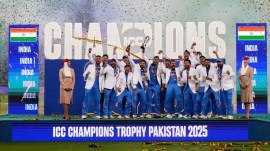 India's Champions Trophy 2025 win was the second successive ICC white-ball trophy for the Men in Blue after the T20 World Cup triumph the previous year. (AP Photo)
