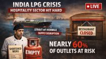 the National Restaurant Association of India (NRAI) warning that nearly 60% of outlets could shut down if commercial gas cylinder shortage persists.