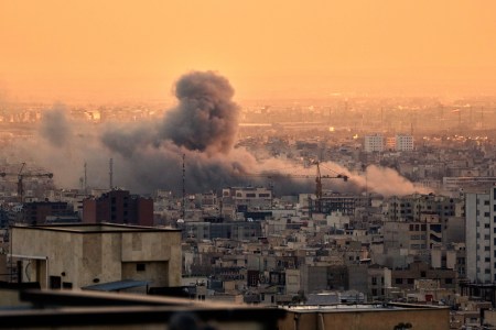 A plume of smoke rises following a U.S.-Israeli military strike in Tehran, Iran, Tuesday, March 3, 2026.AP/PTI(AP03_03_2026_000450B)