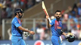 Kohli stood unbeaten on 89 from 47 balls - an effort that lifted India to 192/2 (AP Photo)