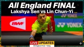 Lakshya Sen vs Lin Chun-Yi Live Score, All England Open Badminton Final: India's Lakshya entered the final after a gruelling 97-minute semis against Victor Lai.
