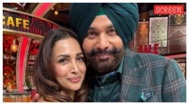 Malaika Arora and Navjot Singh Sidhu on The Great Indian Kapil Show.