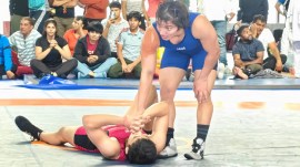 Competing at the trials for the 2026 Asian Championships, Meenakshi claimed the berth in the 53kg category which has largely been Antim's preserve since Vinesh Phogat left the scene. (Express Photo by Pritish Raj)