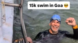 Milind Soman and Ankita Konwar’s Epic Holi Swim