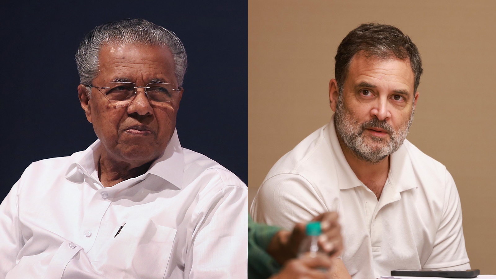 Kerala Chief Minister Pinarayi Vijayan and Congress leader Rahul Gandhi.